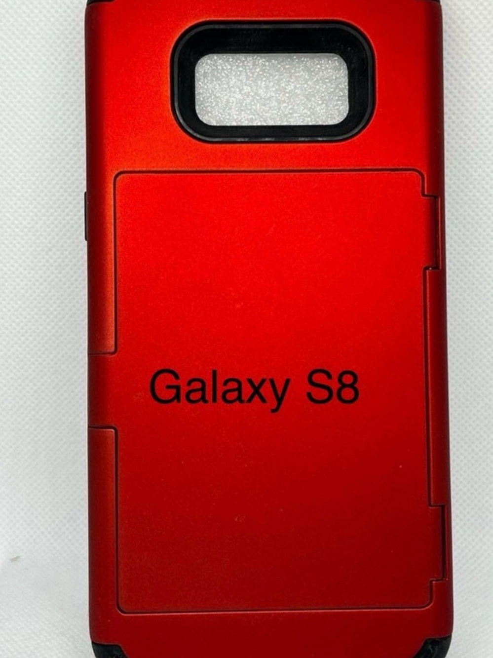 Samsung Galaxy S8 Metallic Red Slim Protective Case with Card Slot
